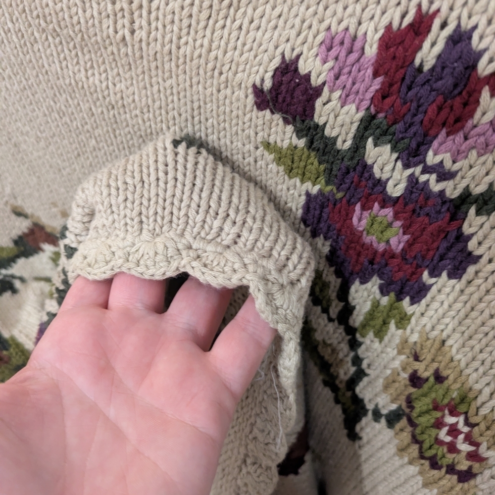 Cottagecore Vintage Cotton Sweater - Picture 4 of 5